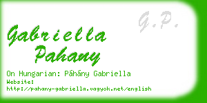 gabriella pahany business card